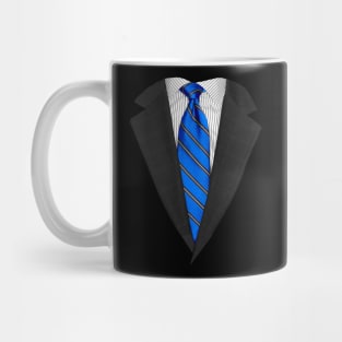 Blue Suit Up! Realistic Suit and Tie Casual Graphic for Zoom Mug